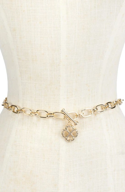 Kate Spade Spade Charm Chain Belt In 715 Polished Gold
