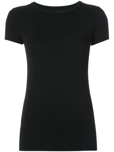 Majestic Soft Touch Short-sleeve Crewneck T-shirt In Noir
