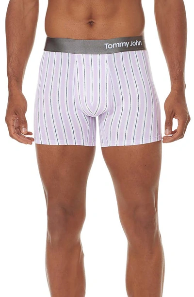 Tommy John Cool Cotton 4-inch Boxer Briefs In Lavendula Pinstripe