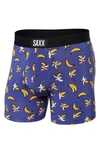 Saxx Vibe Super Soft Slim Fit Boxer Briefs In Rainbow Bananas- Navy