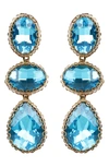 Deepa Gurnani Hadlee Drop Earrings In Aqua