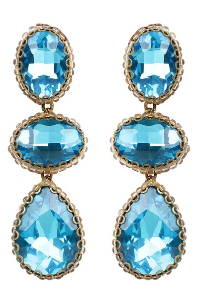 Deepa Gurnani Hadlee Drop Earrings In Aqua