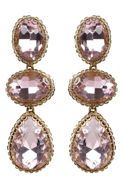 Deepa Gurnani Hadlee Drop Earrings In Baby Pink