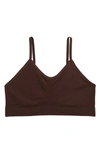 Nordstrom Kids' Seamless Bralette In Brown Coffee