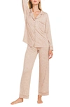 Eberjey Women's Gisele Two-piece Pajama Set In Animal Hearts Mocha