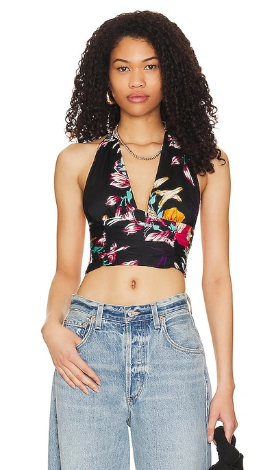 Free People Seraphina Halter Top In Black Combo
