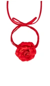 AMANDA UPRICHARD MANDY 玫瑰金短项链 – 红色