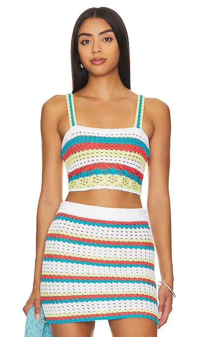 Solid & Striped The Emily Top In Crochet Vertical Stripe