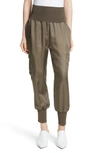 Cinq À Sept Giles Elasticated-waistband Cargo Trousers In Olive