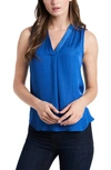 Vince Camuto Rumpled Satin Blouse In Deep Azure