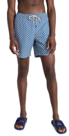 Fair Harbor The Bungalow Swim Trunks 5 Rolling Waves In Navy Geo