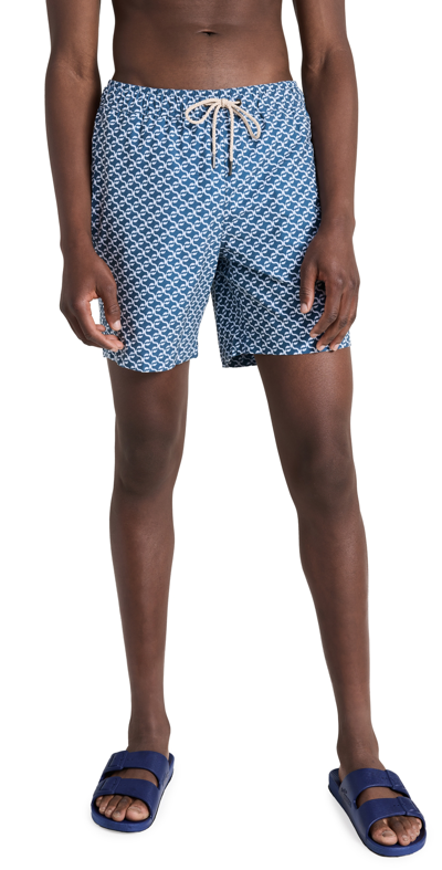 FAIR HARBOR THE BAYBERRY SWIM TRUNKS 7 NAVY GEO