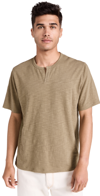 Vince Slub Split Neck Tee In 361omo