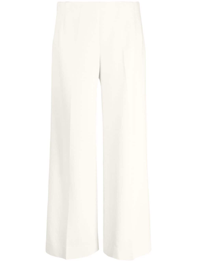 Totême Straight-leg Cropped Trousers In Off White