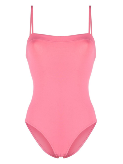Eres Aquarelle Square Neck Swimsuit In Pink