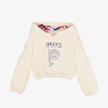 PUCCI PUCCI GIRLS IVORY CROPPED HOODIE