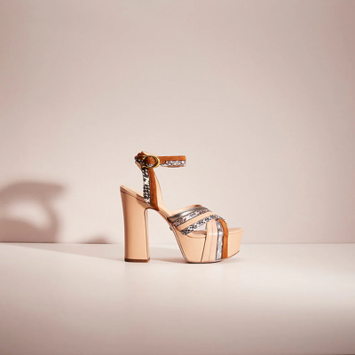 Coach Restored Denna Sandal In Beechwood/gunmetal Multi