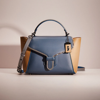 Coach Restored Courier Carryall In Colorblock With Snakeskin Detail In Pewter/dark Denim Multi