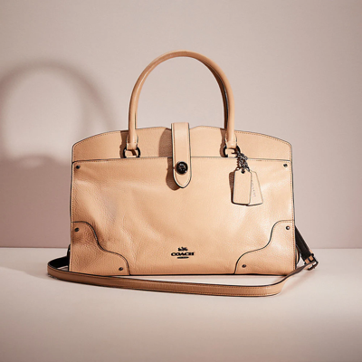 Coach Restored Mercer Satchel In Colorblock In Gunmetal/beechwood/black