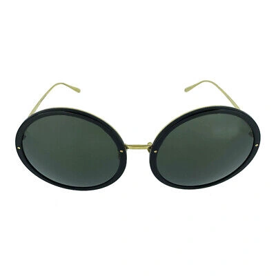 Pre-owned Linda Farrow Women's Sunglasses Oversized Round Black Frame 6138lfl457