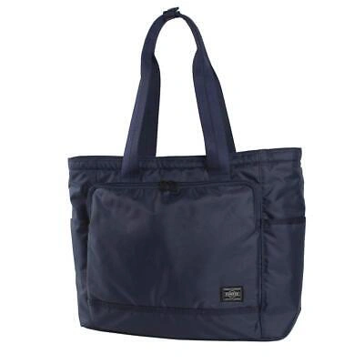 Pre-owned Porter Yoshida Bag  Flash Tote Bag Navy 689-05948 Made In Japan W380xh320xd150mm