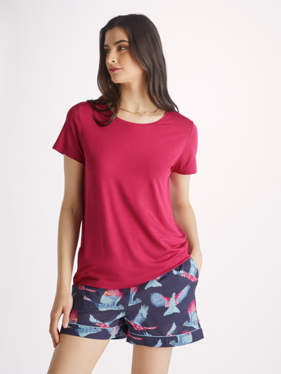 Derek Rose Women's T-shirt Lara Micro Modal Stretch Berry