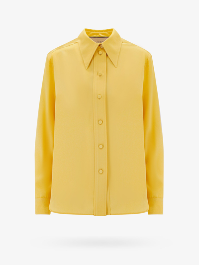 Gucci Crepe De Chine Shirt In Yellow