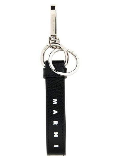 Marni Black Key Ring With Logo Men