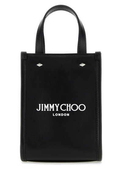 Jimmy Choo Logo Printed Tote Bag In Black
