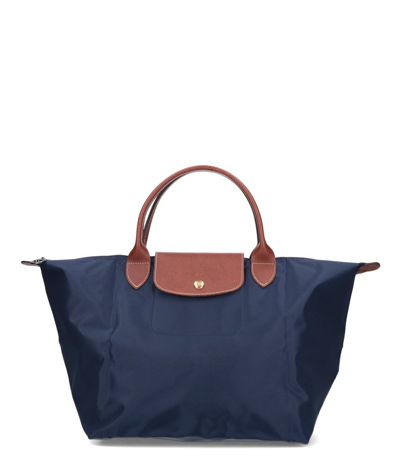 Longchamp Le Pliage Medium Top Handle Bag In Blue