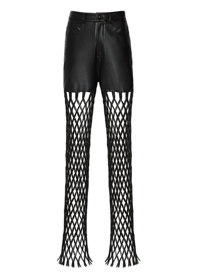 Lapointe Faux Leather Mesh Jean In Black