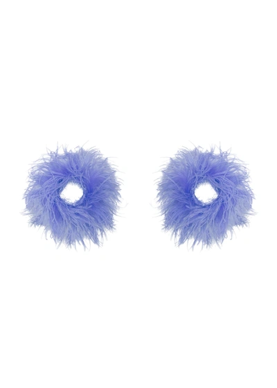 Lapointe Feather Cuffs In Periwinkle