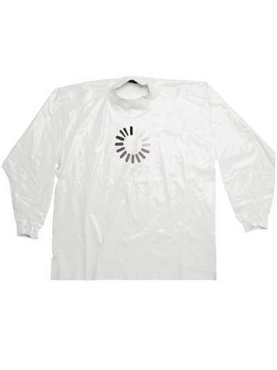 Balenciaga Men's Loading Error Misplaced Neckline Long Sleeve T-shirt Oversized In White