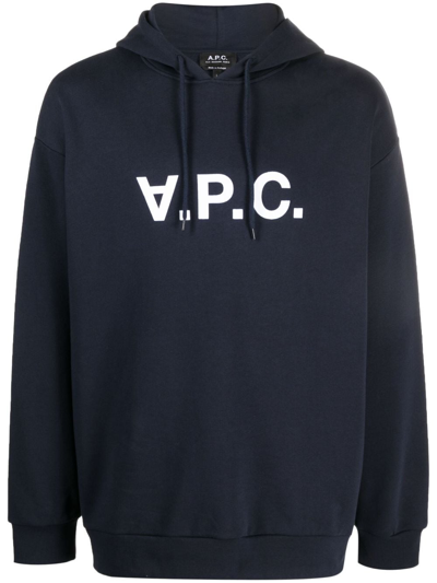 A.p.c. Milo Hoodie In Blue