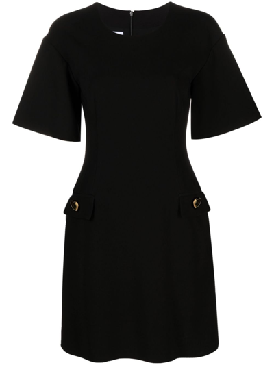 Moschino Fitted Short-sleeve Dress In Black