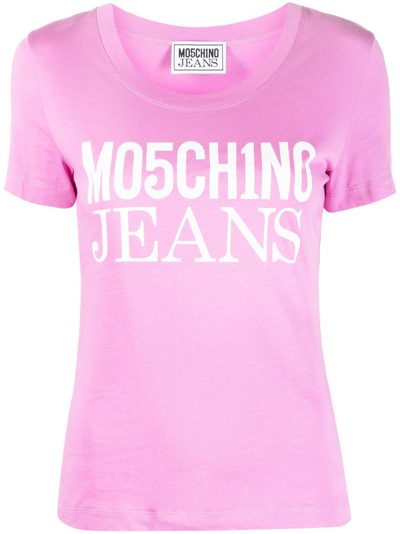 Moschino Logo-print Cotton T-shirt In Pink