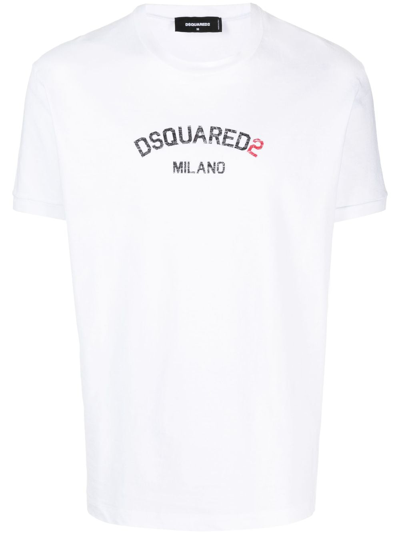 Dsquared2 Logo印花t恤 In White