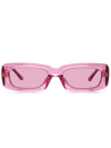 Linda Farrow X The Attico Mini Marfa Rectangle Sunglasses In Pink