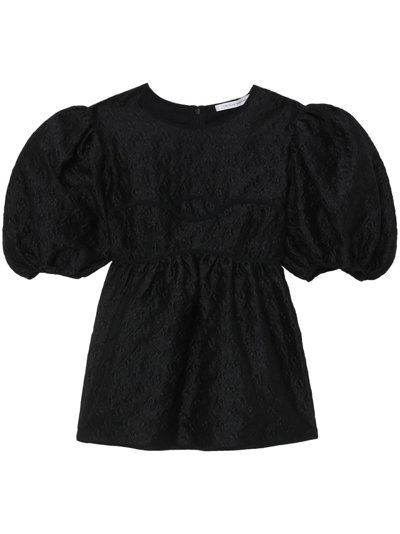 Cecilie Bahnsen Summer Puff-sleeve Blouse In Black