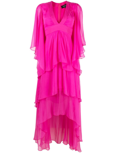 Rochas Woman Midi Dress Magenta Size 8 Silk