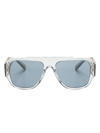 Versace Logo Sunglasses In Grey