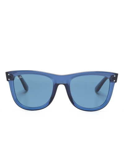 Ray Ban Wayfarer Reverse Square-frame Sunglasses In Dark Blue