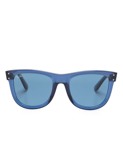 Ray Ban Wayfarer Reverse 方框太阳眼镜 In Dark Blue