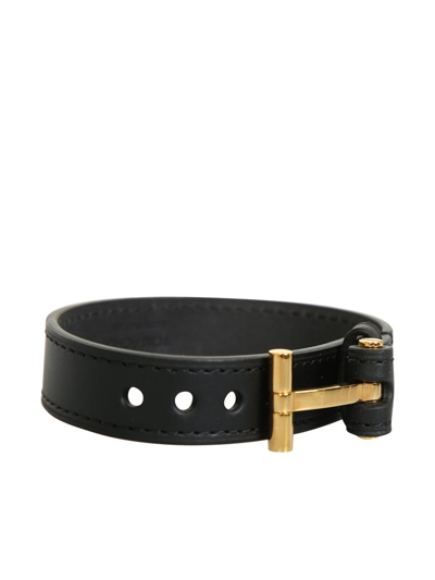 Tom Ford Hollywood Leather Bracelet In Black