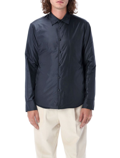 Aspesi Long-sleeve Buttoned Shirt Jacket In Blue