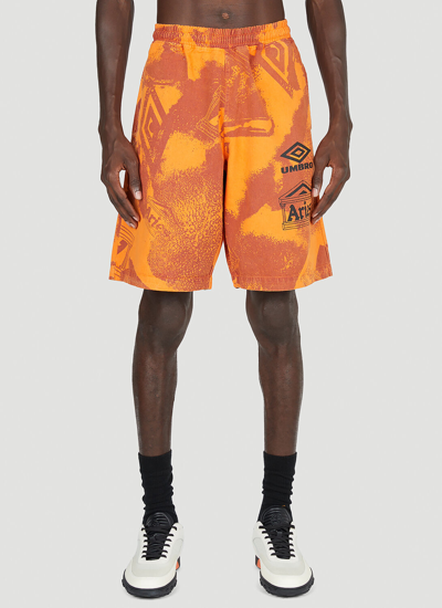 Aries X Umbro Pro 64 Shorts In Orange