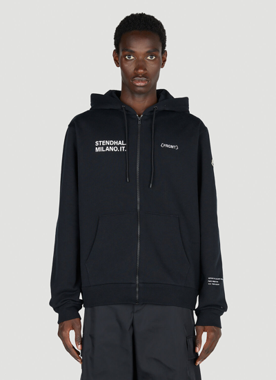 Moncler Genius Logo-print Cotton-jersey Zipped Hoodie In Black