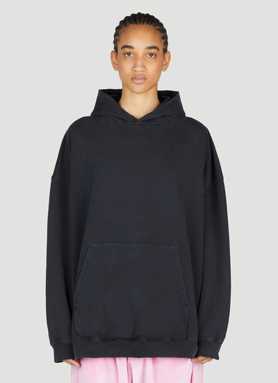 Balenciaga Large Fit Hooded Sweatshirt In Black
