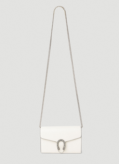 Gucci Dionysus Mini Chain Wallet In White