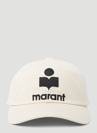 Isabel Marant Isabel Maran Womans Black Cotton Hat With Logo Print In White